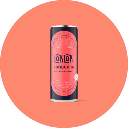 Loklok Kombucha Malina Plechovka, 250ml