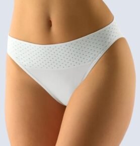 Dámské kalhotky klasické s úzkým bokem GINA Bamboo 00032P bílá peprmint L/XL