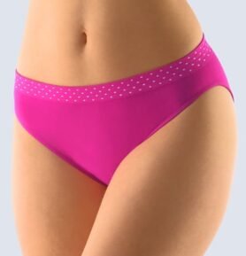 Dámské kalhotky klasické s úzkým bokem GINA Bamboo 00033P purpurová bílá S/M