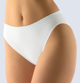 Dámské kalhotky klasické s úzkým bokem GINA Bamboo 00033P bílá peprmint S/M