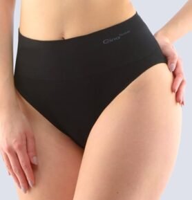 Dámské kalhotky klasické se širokým bokem GINA Bamboo 00035P černá L/XL