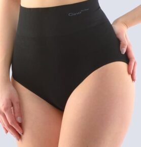 Dámské kalhotky klasické s vysokým pasem GINA Bamboo 00036P černá L/XL
