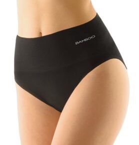 Dámské kalhotky klasické se širokým bokem GINA Bamboo 00039P černá M/L