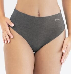 Dámské kalhotky klasické se širokým bokem GINA Bamboo 00039P šedá bílá M/L