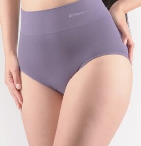 Dámské kalhotky klasické s vysokým pasem GINA Bamboo 00040P kouřová bílá S/M