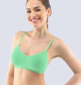 Dámský top s úzkými ramínky GINA 07010P sv. zelená M/L