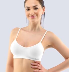 Dámský top s úzkými ramínky GINA 07010P bílá L/XL