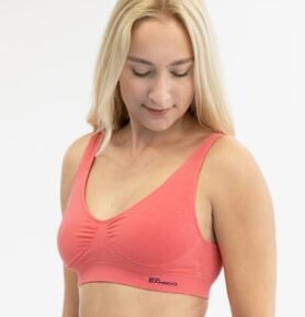 Dámská sportovní podprsenka s vycpávkami GINA 07014P tomato lékořice L/XL