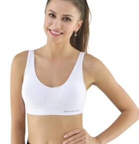 Dámská sportovní podprsenka s vycpávkami GINA 07014P bílá L/XL