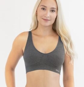 Dámská sportovní podprsenka s vycpávkami GINA 07014P šedá bílá L/XL