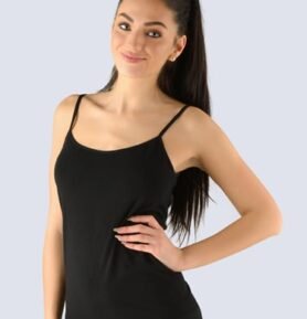 Dámská košilka GINA Bamboo 08019P černá višňová L/XL
