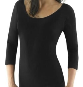 Dámské tričko s 3/4 rukávem GINA Bamboo 08023P černá L/XL