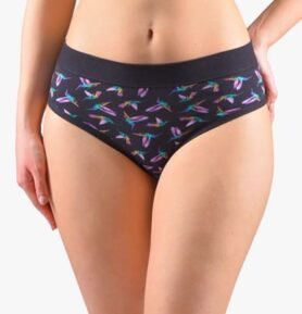 Dámské klasické kalhotky GINA 10271P černá fialová L/XL