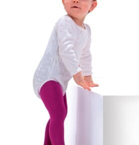 Dívčí punčocháče Puchatki KNITTEX fuksia (fialová) 080/086