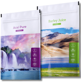 Energy Acai Pure Powder + Barley Juice Tabs.