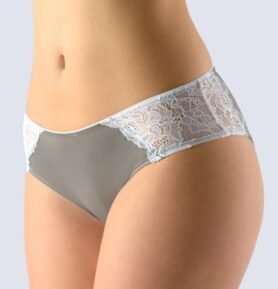 Dámské kalhotky francouzské GINA 14138P šedá bílá M/L