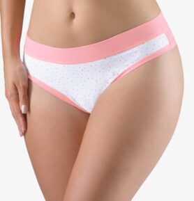 Dámská francouzská tanga GINA 14150P starorůžová bílá S/M