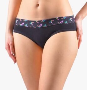 Dámské francouzské kalhotky GINA 14154P černá fialová L/XL