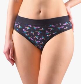 Dámská francouzská tanga GINA 14156P černá fialová XS/S