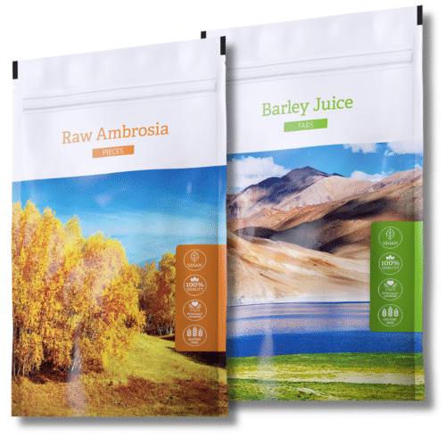 Energy Raw Ambrosia + Barley Juice Tabs.
