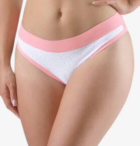 Dámské bokové kalhotky se širokým bokem GINA 16175P starorůžová bílá L/XL