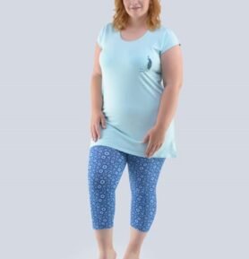 Dámské pyžamo 3/4 GINA 19104P aqua lékořice S