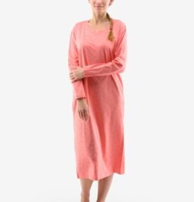 Dámská noční košilka dlouhý rukáv GINA 19131P tomato měděná 3XL