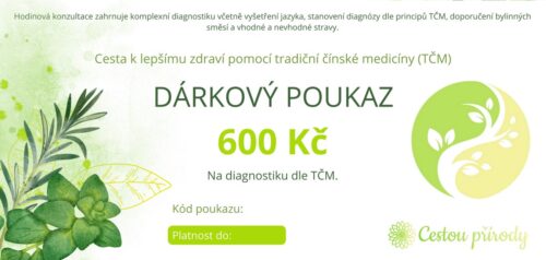 Cestou přírody Dárkový poukaz Diagnostika dle TČM