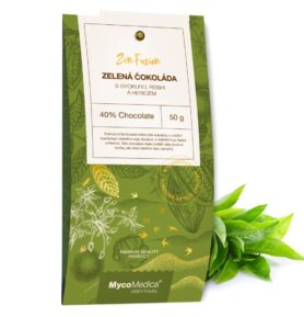 MycoMedica Zelená čokoláda s Gyukoro, Reishi a Hericiem 50g
