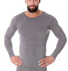Pánské tričko Merino LS11600 BRUBECK šedá XXL