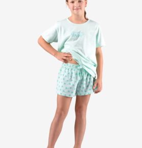 Dívčí pyžamo krátké GINA 29008P aqua akvamarín 140/146