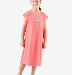 Dívčí noční košilka krátký rukáv GINA 29012P tomato šalvěj 140/146