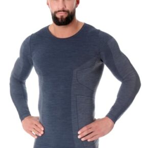 Pánské tričko Merino LS11600 BRUBECK jeans XXL