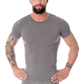 Pánské tričko Merino SS11030 BRUBECK šedá XL