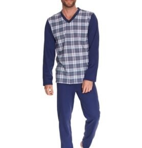 Pánské pyžamo Victor 2633/2634/21 TARO granát (modrá) 4XL