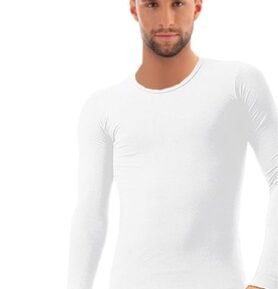 Pánské tričko Cotton LS01120A BRUBECK bílá S