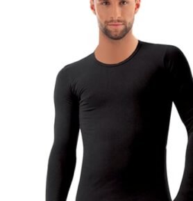 Pánské tričko Cotton LS01120A BRUBECK černá XL