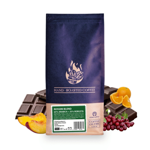 Coffee On Fire ROSSINI BLEND, 65% ARABICA + 35% ROBUSTA zrnková káva Velikost balení: zrnková káva 500g