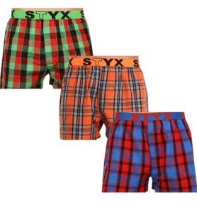 AKCE 3PACK pánské trenky STYX sportovní guma mix barev L
