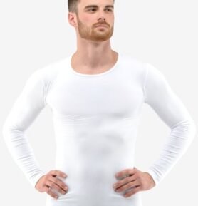 Pánské tričko s dlouhým rukávem eco BAMBOO GINO 58007P bílá M/L