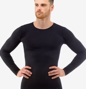 Pánské tričko s dlouhým rukávem eco BAMBOO GINO 58007P černá S/M