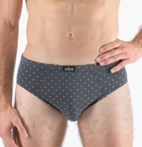 Pánské slipy se širším bokem GINO 71132P tm. šedá aqua XL/XXL
