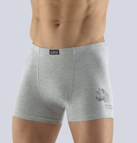 Pánské boxerky s kratší nohavičkou GINO 73092P sv. šedá černá S/M