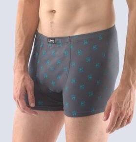 Pánské boxerky s kratší nohavičkou GINO 73107P tm. šedá šalvěj M/L