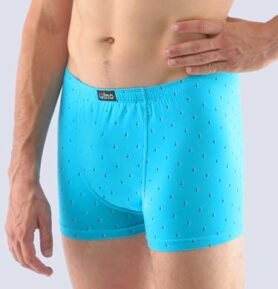 Pánské boxerky s kratší nohavičkou GINO 73108P tyrkysová lékořice M/L
