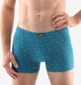 Pánské boxerky s kratší nohavičkou GINO 73114P petrolejová sv. tyrkysová S/M