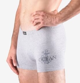 Pánské boxerky s kratší nohavičkou GINO 73115P sv. šedá tm. šedá L/XL