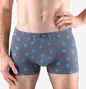Pánské boxerky s kratší nohavičkou GINO 73121P tm. šedá tm. tyrkysová M/L