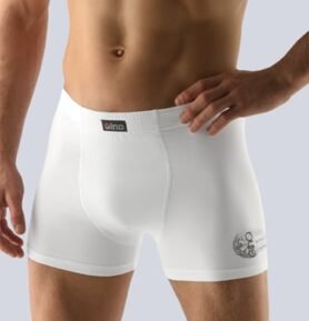 Pánské boxerky s delší nohavičkou GINA 74041P bílá M/L