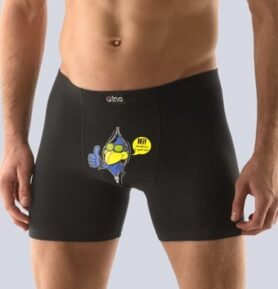 Pánské boxerky s delší nohavičkou GINO 74081P černá pampelišková S/M